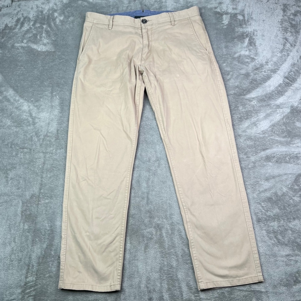 Rodd & Gunn Custom Fit Chinos Mens 32L Beige Solid Italian Cotton Twill Pants